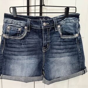 Miss Me - Dark Blue Jean Shorts - 31
